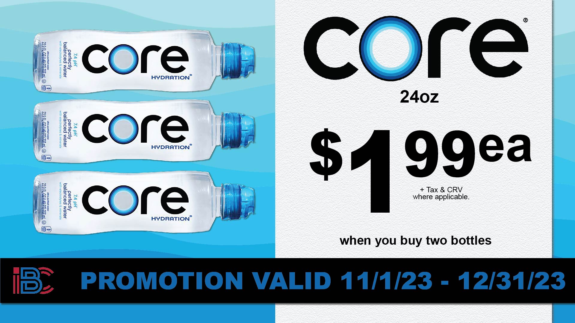 Core Hydration water promotion